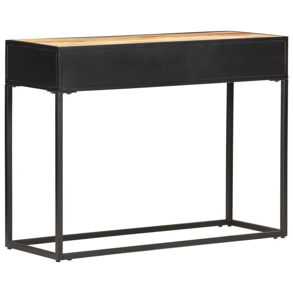 vidaXL Τραπέζι Κονσόλα 100x35x75 εκ Ακατ. Ξύλο Μάνγκο/Φυσικό Καλάμι