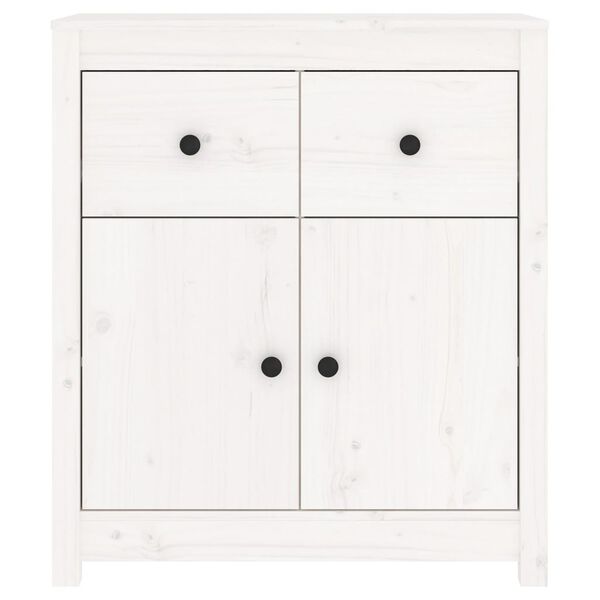vidaXL Συρταριέρα Λευκή 70 x 35 x 80 εκ. από Μασίφ Ξύλο Πεύκου