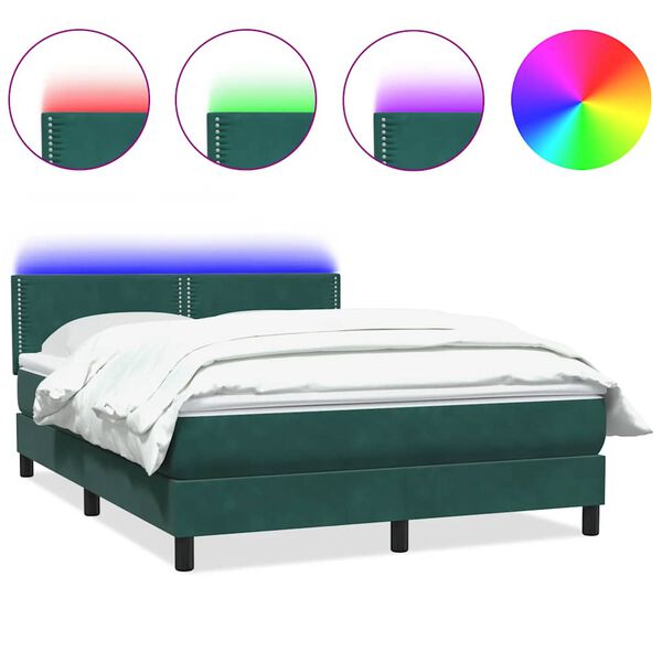vidaXL &Kappa;&rho;&epsilon;&beta;ά&tau;&iota; Boxspring &mu;&epsilon; &Sigma;&tau;&rho;ώ&mu;&alpha; & LED &Sigma;&kappa;&omicron;ύ&rho;&omicron; &Pi;&rho;ά&sigma;&iota;&nu;&omicron; 160x210&epsilon;&kappa;. &Beta;&epsilon;&lambda;&omicron;ύ&delta;&iota;&nu;&omicron;