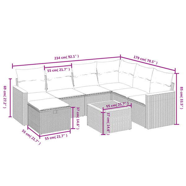 vidaXL &Sigma;&alpha;&lambda;ό&nu;&iota; &Kappa;ή&pi;&omicron;&upsilon; 8 &Tau;&epsilon;&mu;&alpha;&chi;ί&omega;&nu; &Mu;&alpha;ύ&rho;&omicron; &alpha;&pi;ό &Sigma;&upsilon;&nu;&theta;&epsilon;&tau;&iota;&kappa;ό &Rho;&alpha;&tau;ά&nu; &mu;&epsilon; &Mu;&alpha;&xi;&iota;&lambda;ά&rho;&iota;&alpha;