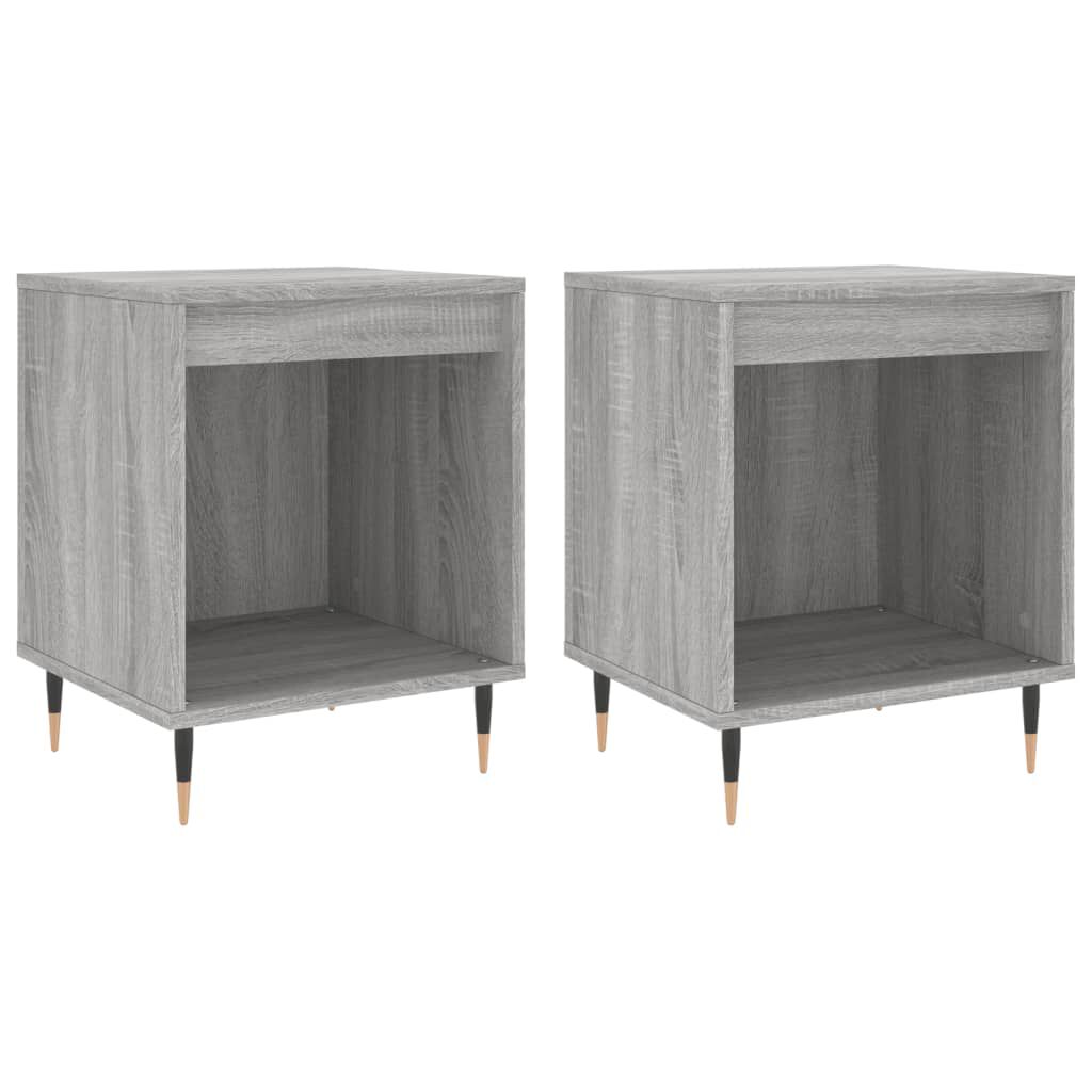 vidaXL Κομοδίνα 2 τεμ. Γκρι Sonoma 40 x 35 x 50 εκ. από Επεξεργ. Ξύλο