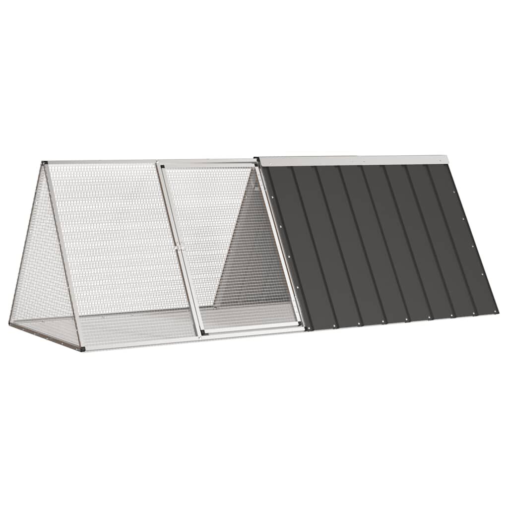 vidaXL Κλουβί Κουνελιών Ανθρακί 201,5x80,5x71 εκ Γαλβανισμένος Χάλυβας