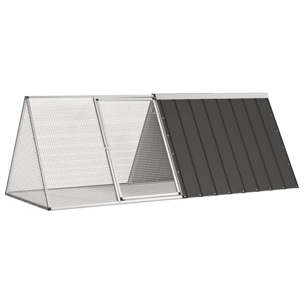 vidaXL Κλουβί Κουνελιών Ανθρακί 201,5x80,5x71 εκ Γαλβανισμένος Χάλυβας