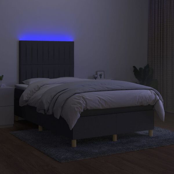 vidaXL &Kappa;&rho;&epsilon;&beta;ά&tau;&iota; Boxspring &mu;&epsilon; &Sigma;&tau;&rho;ώ&mu;&alpha; & LED &Sigma;&kappa;.&Gamma;&kappa;&rho;&iota; 120x200 &epsilon;&kappa; &Upsilon;&phi;&alpha;&sigma;&mu;ά&tau;&iota;&nu;&omicron;