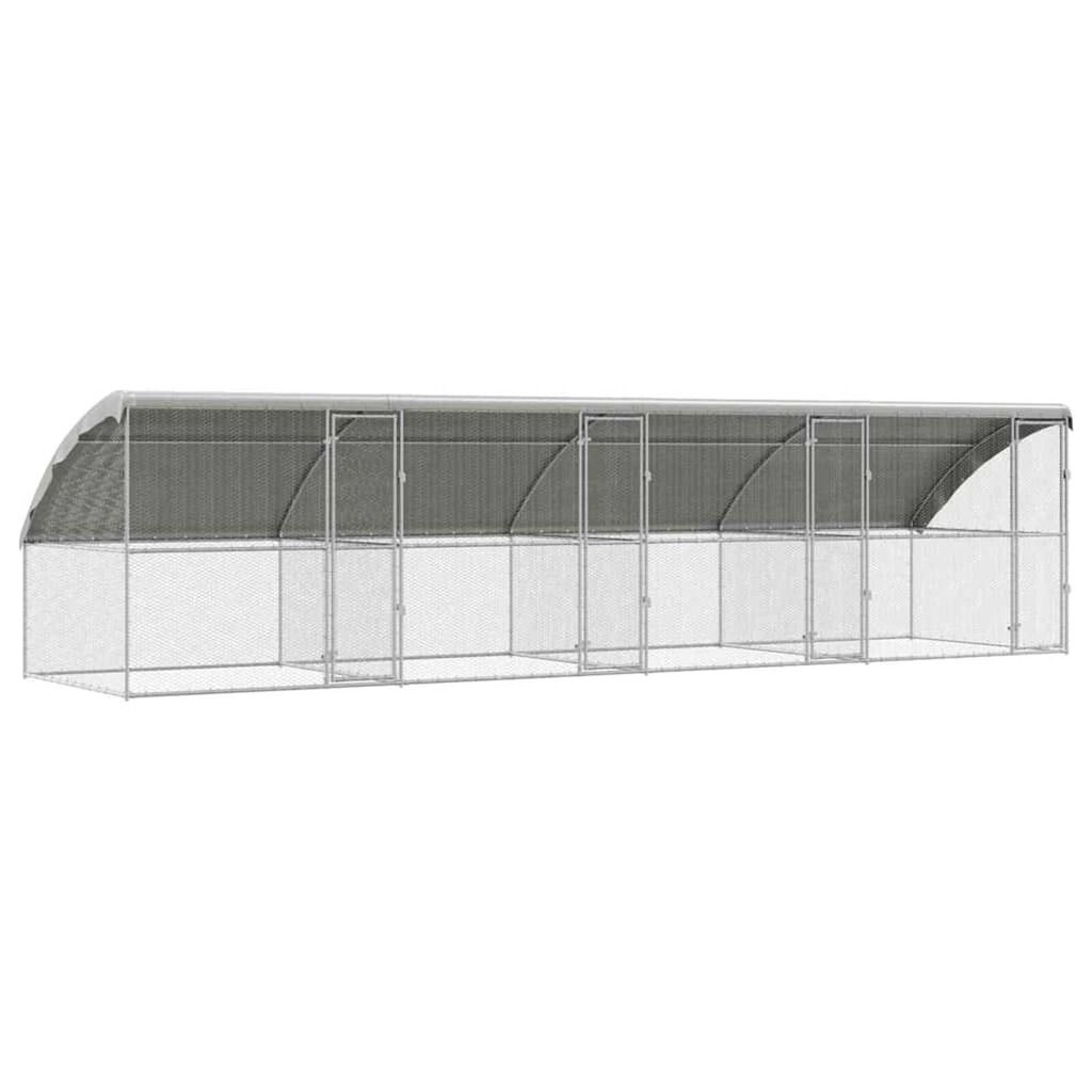 vidaXL Κλουβί για κότες Ασημί 800 x 200 x 198.5 εκ