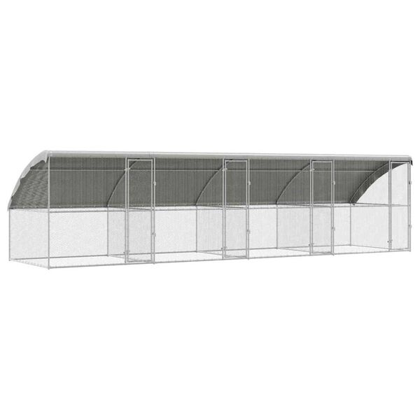 vidaXL Κλουβί για κότες Ασημί 800 x 200 x 198.5 εκ