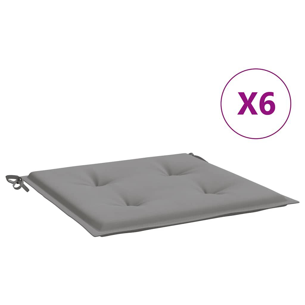 vidaXL Μαξιλάρια Καρέκλας Κήπου 2 τεμ. Γκρι 40x40x4 εκ. Υφασμάτινα