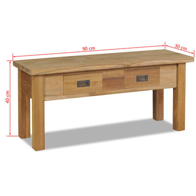 vidaXL Πάγκος Χολ 90 x 30 x 40 εκ. από Μασίφ Ξύλο Teak