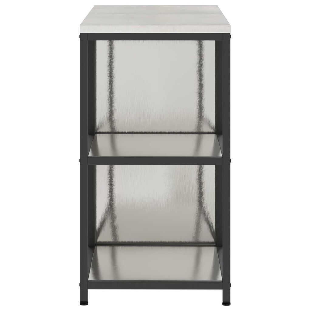 vidaXL Σετ Αποθήκευσης Κουζίνας με ράφι 2 pcs Ασημί 120 x 50 x 92 εκ.