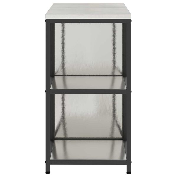 vidaXL Σετ Αποθήκευσης Κουζίνας με ράφι 2 pcs Ασημί 120 x 50 x 92 εκ.