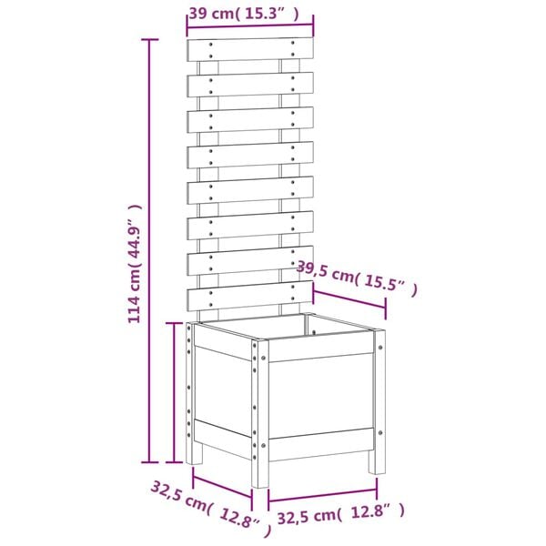 vidaXL Ζαρντινιέρα με Ράφι Μαύρη 39x39,5x114εκ. από Μασίφ Ξύλο Πεύκου