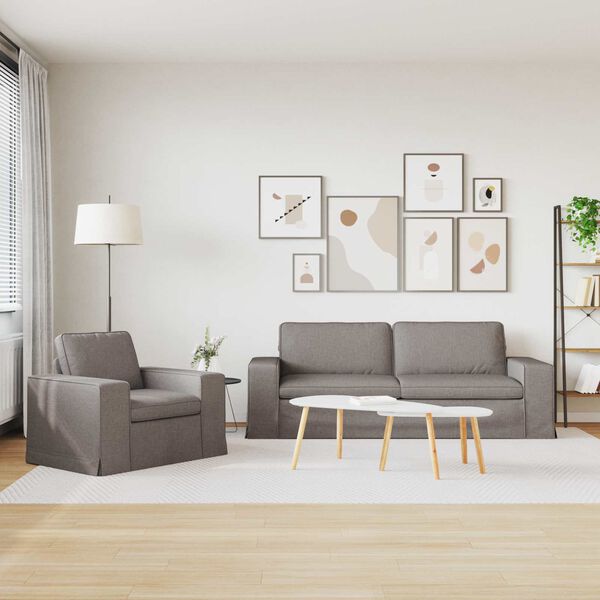 vidaXL &Kappa;&alpha;&nu;&alpha;&pi;έ&sigmaf; 2 pcs Taupe 182 x 80 x 82 &epsilon;&kappa; ύ&phi;&alpha;&sigma;&mu;&alpha;