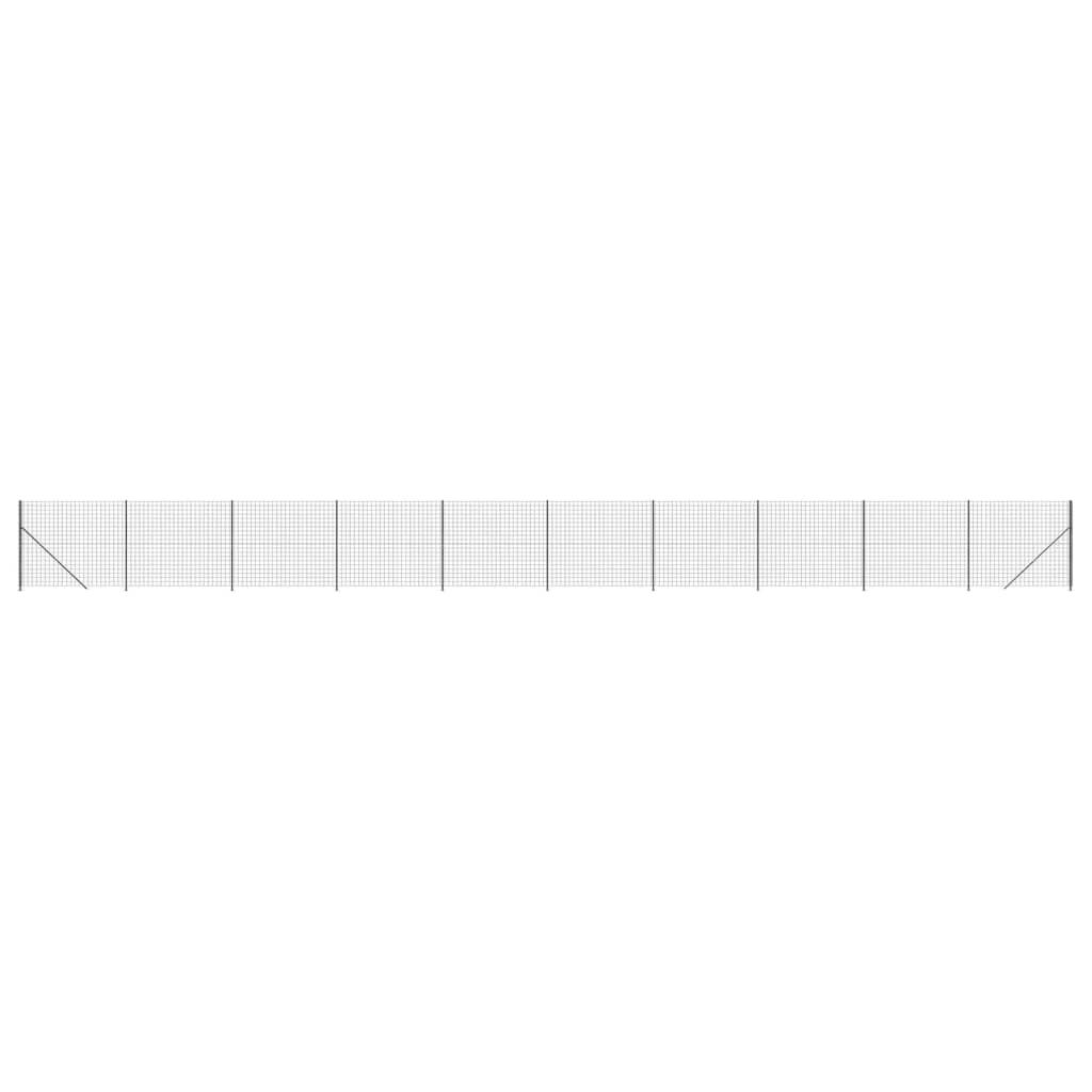 vidaXL Συρματόπλεγμα Περίφραξης Ανθρακί 1,8 x 25 μ. με Βάσεις Φλάντζα