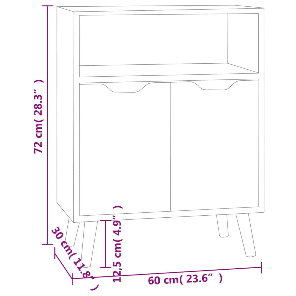 vidaXL Μπουφές Λευκός 60x30x72 εκ. από Επεξεργασμένο Ξύλο