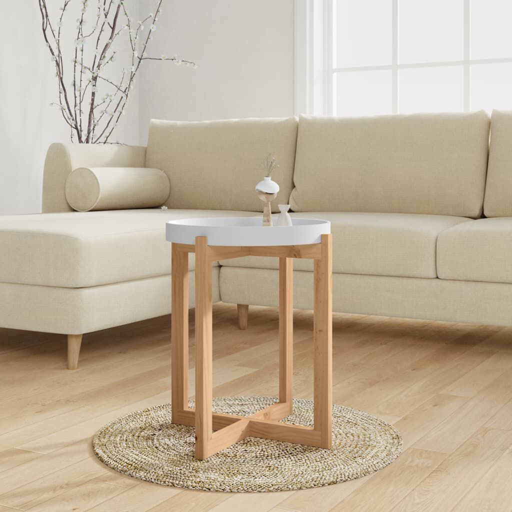 vidaXL Τραπεζάκι Σαλονιού Λευκό 41x41x48,5 εκ. Επεξ. Ξύλο&Μασίφ Πεύκο