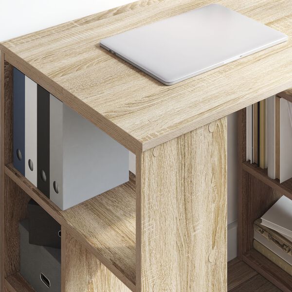 vidaXL Γραφείο με ράφι Sonoma Δρυς 90 x 50 x 75 εκ. Επεξεργασμένο ξύλο
