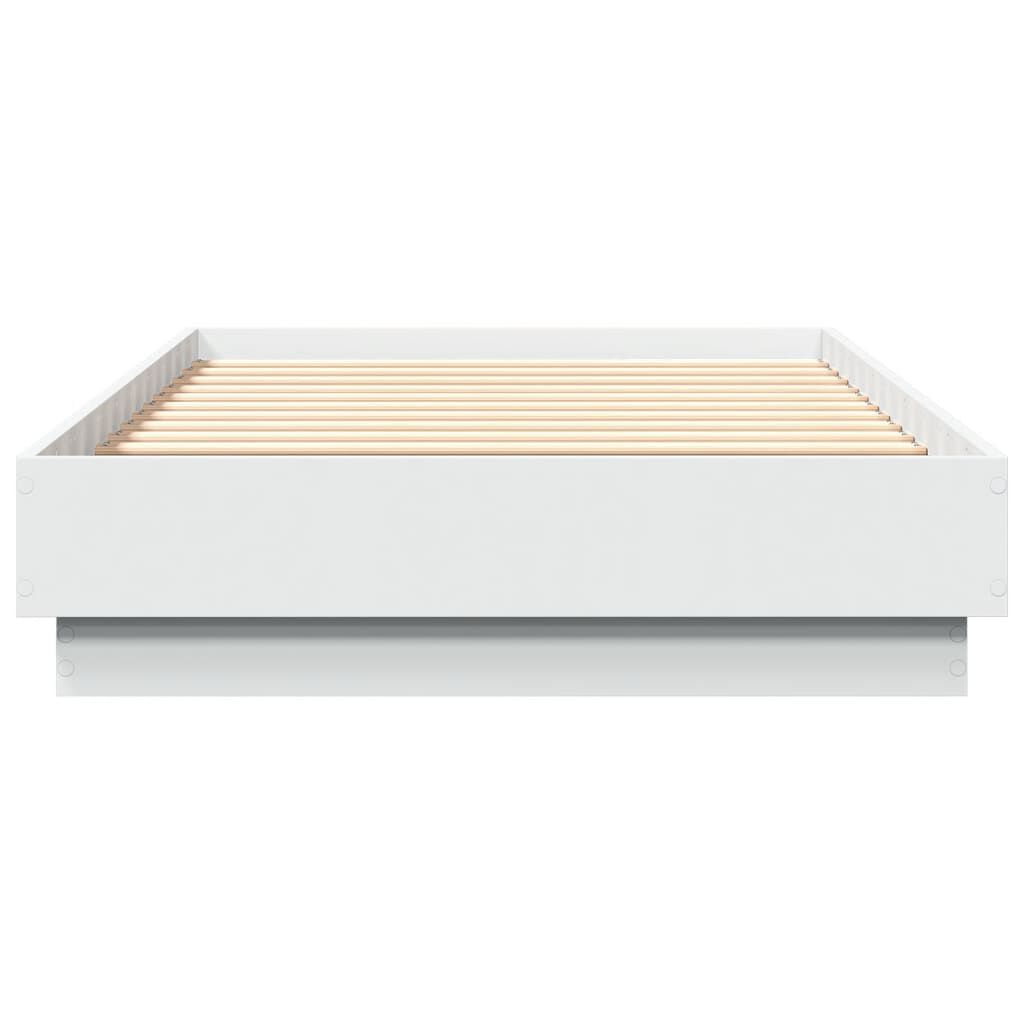 vidaXL Πλαίσιο Κρεβατιού με λυχνίες LED Λευκό 75 x 190 εκ.