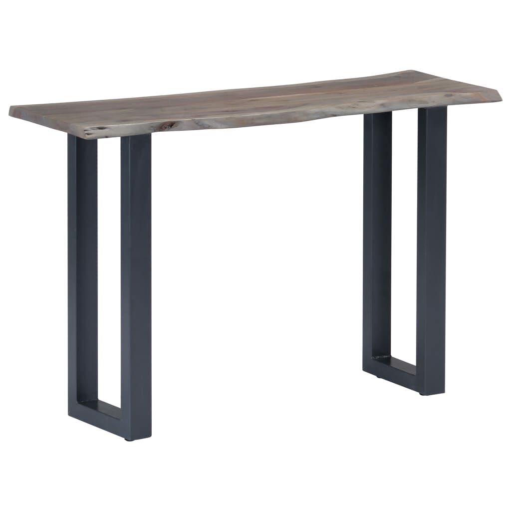 vidaXL Τραπέζι Κονσόλα Γκρι 115x35x76 εκ. Μασίφ Ξύλο Ακακίας / Σίδηρο