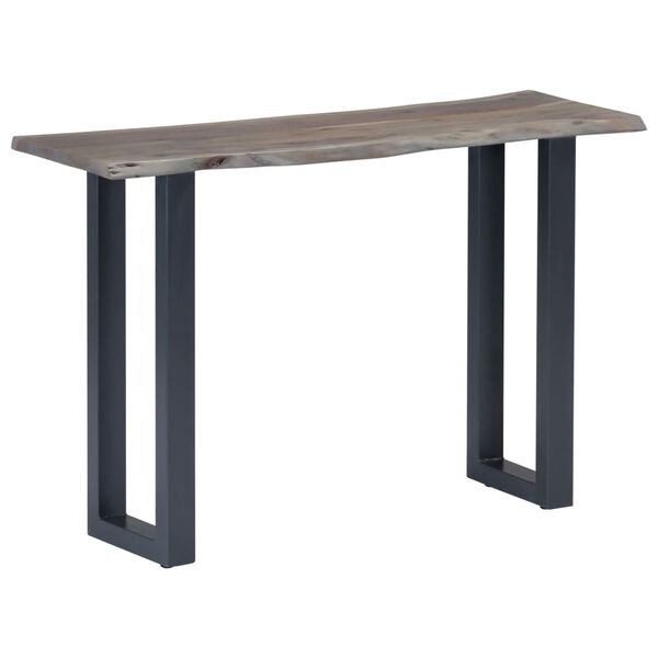 vidaXL Τραπέζι Κονσόλα Γκρι 115x35x76 εκ. Μασίφ Ξύλο Ακακίας / Σίδηρο