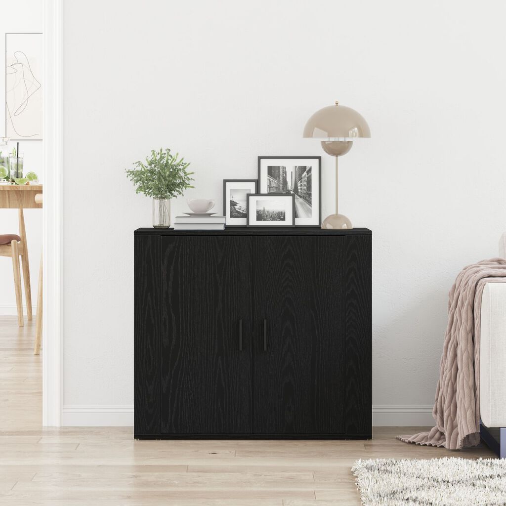 vidaXL Μπουφές Μαύρο Δρυς 80x33x70 εκ Κατασκευασμένο ξύλο