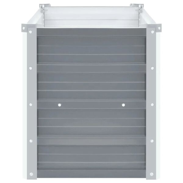 vidaXL Ζαρντινιέρα Υπερυψωμένη Γκρι 160x40x45 εκ. Γαλβανισμ. Χάλυβας