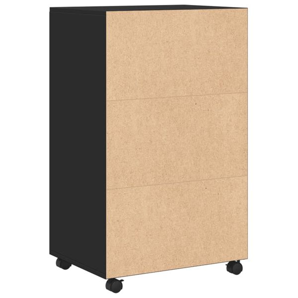 vidaXL Ντουλάπι Τροχήλατο Μαύρο 55x40x91 εκ. από Επεξ. Ξύλο