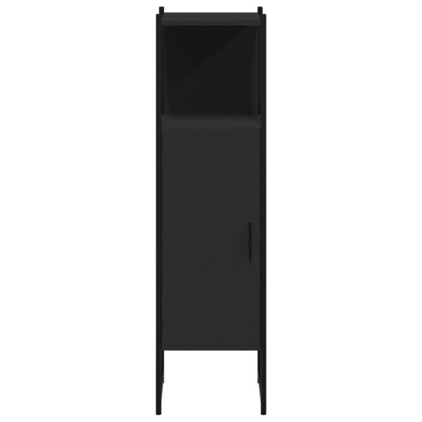 vidaXL Ντουλάπι Μπάνιου Μαύρο 33 x 33 x 120,5 εκ. Επεξεργασμένο Ξύλο