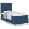 vidaXL Κρεβάτι με ελατήρια με στρώμα Μπλε 90 x 200 cm ύφασμα