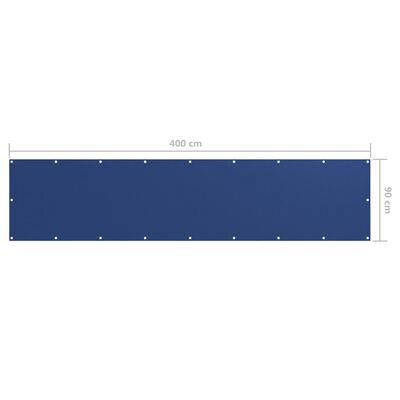 vidaXL Διαχωριστικό Βεράντας Μπλε 90 x 400 εκ. Ύφασμα Oxford