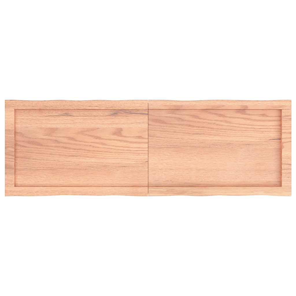 vidaXL Επιφ Τραπεζιού Αν Καφέ 120x40x(2-4)εκ.Ακατέργ. Μασίφ Ξύλο Δρυός
