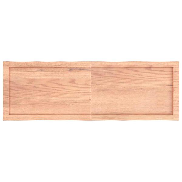 vidaXL Επιφ Τραπεζιού Αν Καφέ 120x40x(2-4)εκ.Ακατέργ. Μασίφ Ξύλο Δρυός