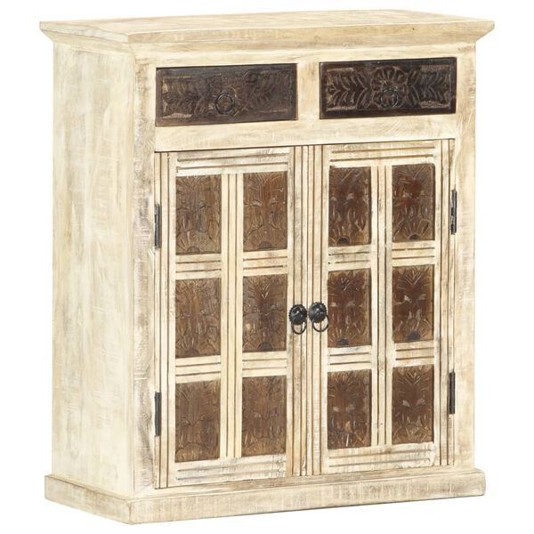 vidaXL Ντουλάπι Λευκό 65 x 30 x 75 εκ. από Μασίφ Ξύλο Μάνγκο