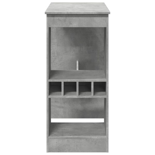 vidaXL Τραπέζι Μπαρ με Ράφια Γκρι Σκυρ. 90x47,5x103,5 εκ Επεξεργ. Ξύλο