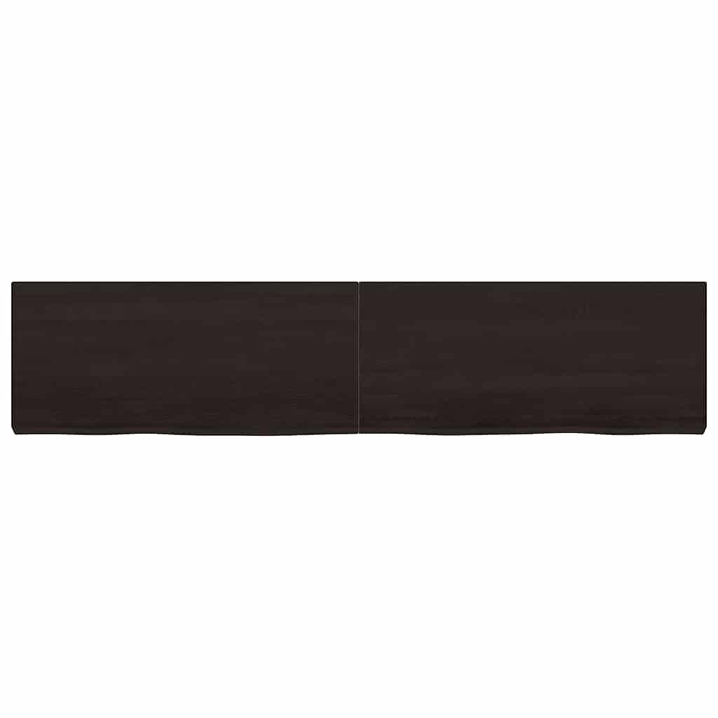 vidaXL Ράφι Τοίχου Σκούρο Καφέ 180x40x(2-6) εκ. Επεξ. Μασίφ Ξύλο Δρυός