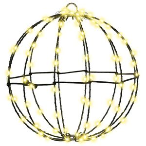 vidaXL Μπάλα με 96 LED Θερμό λευκό 30 cm Μέταλλο