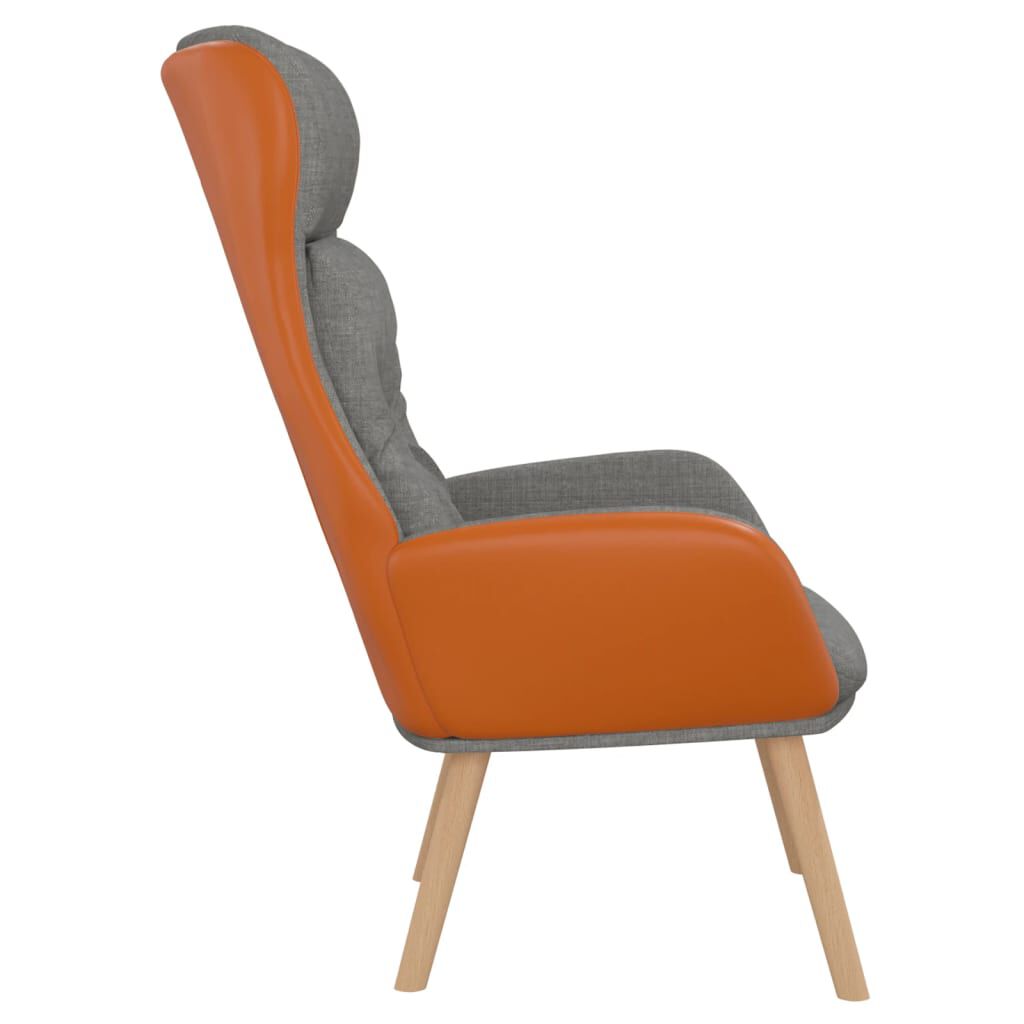 vidaXL Πολυθρόνα Relax Ανοιχτό Γκρι από Ύφασμα και PVC