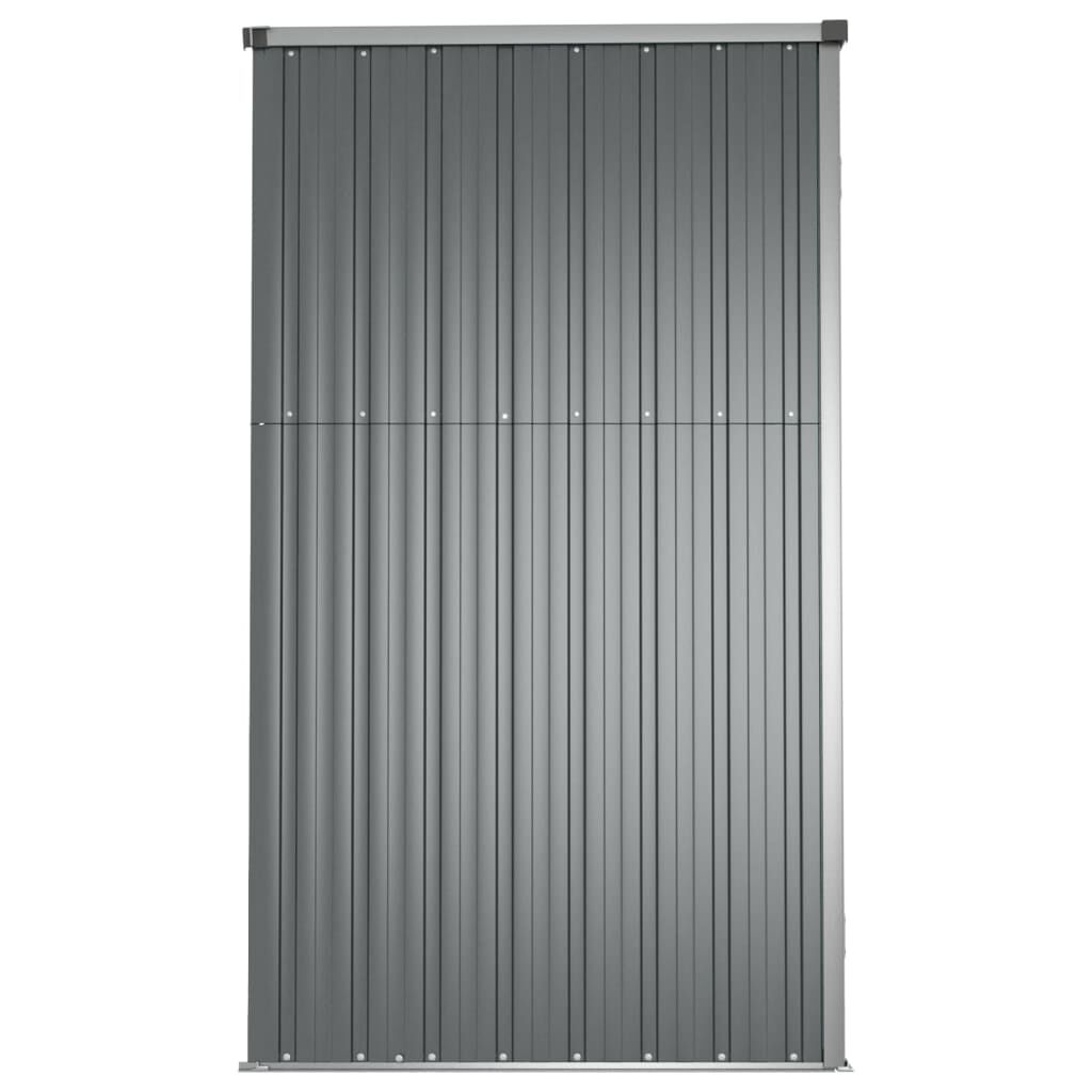 vidaXL Αποθήκη Εργαλείων Κήπου Γκρι 225 x 89 x 161 εκ. Γαλβαν. Ατσάλι