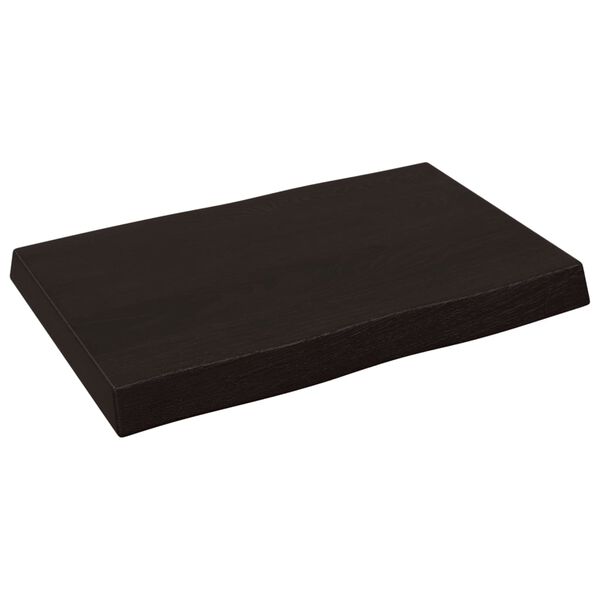 vidaXL Επιφ Τραπεζιού Αν Καφέ 60x40x(2-6)εκ. Ακατέργ. Μασίφ Ξύλο Δρυός