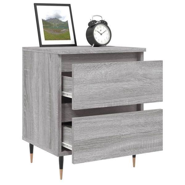 vidaXL Κομοδίνο Γκρι Sonoma 40 x 35 x 50 εκ. από Επεξεργασμένο Ξύλο