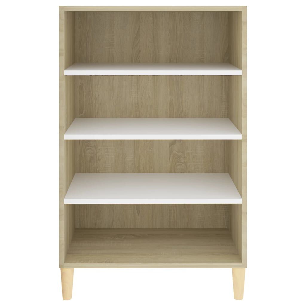 vidaXL Ραφιέρα Λευκό και Sonoma Δρυς 57 x 35 x 90 εκ. από Επεξ. Ξύλο