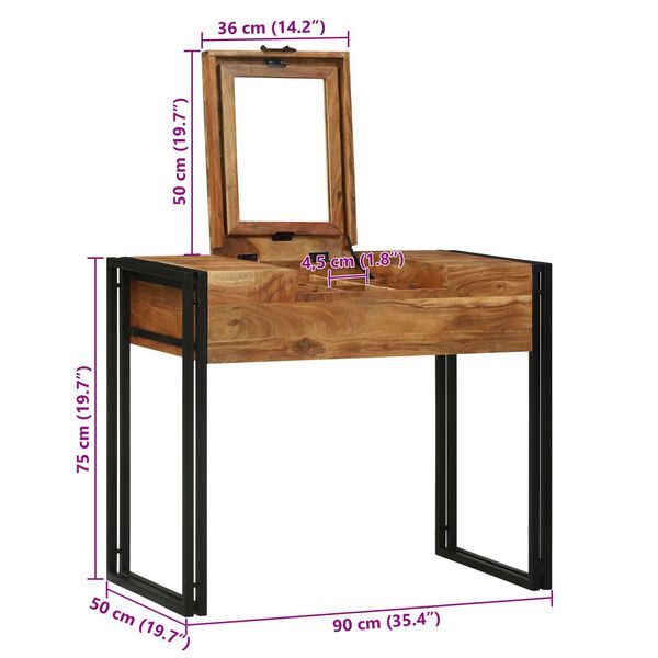 vidaXL Τουαλέτα 90x50x75 cm Μασίφ Ξύλο Ακακίας