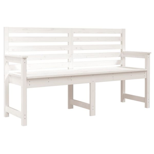 vidaXL Παγκάκι Κήπου Λευκό 159,5 x 48 x 91,5 εκ. από Μασίφ Ξύλο Πεύκου