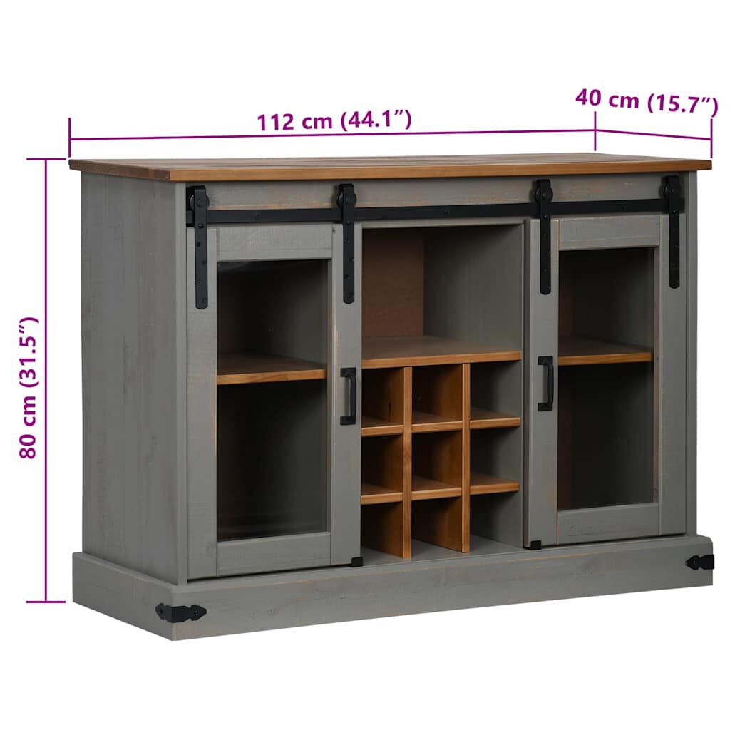 vidaXL Sideboard HALDEN 2 συρόμενες πόρτες γκρι 112x40x80 cm