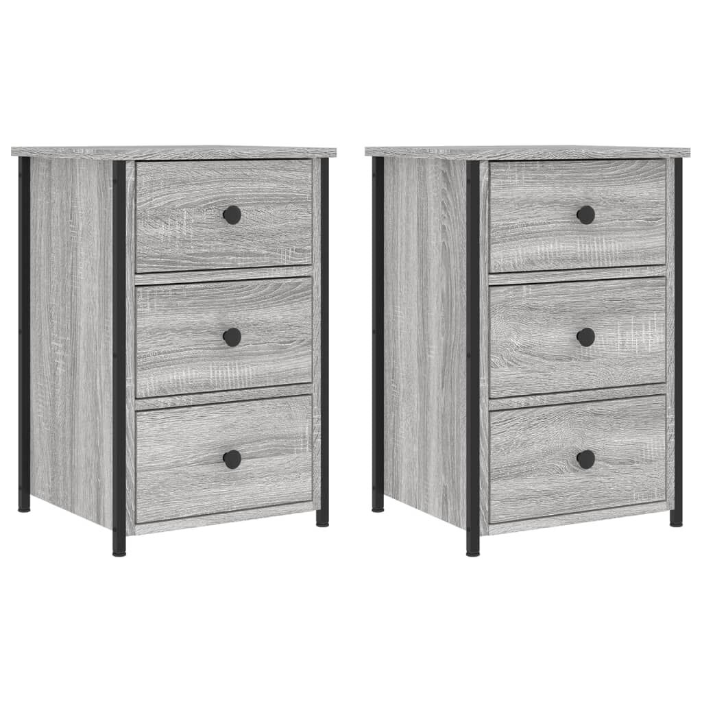 vidaXL Κομοδίνα 2 τεμ. Γκρι Sonoma 40x36x60 εκ. από Επεξεργασμένο Ξύλο