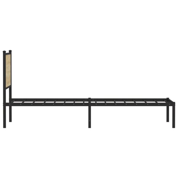 vidaXL Σκελετός Κρεβ. Χωρίς Στρώμα Sonoma Δρυς 90x200 εκ. Μεταλλικό
