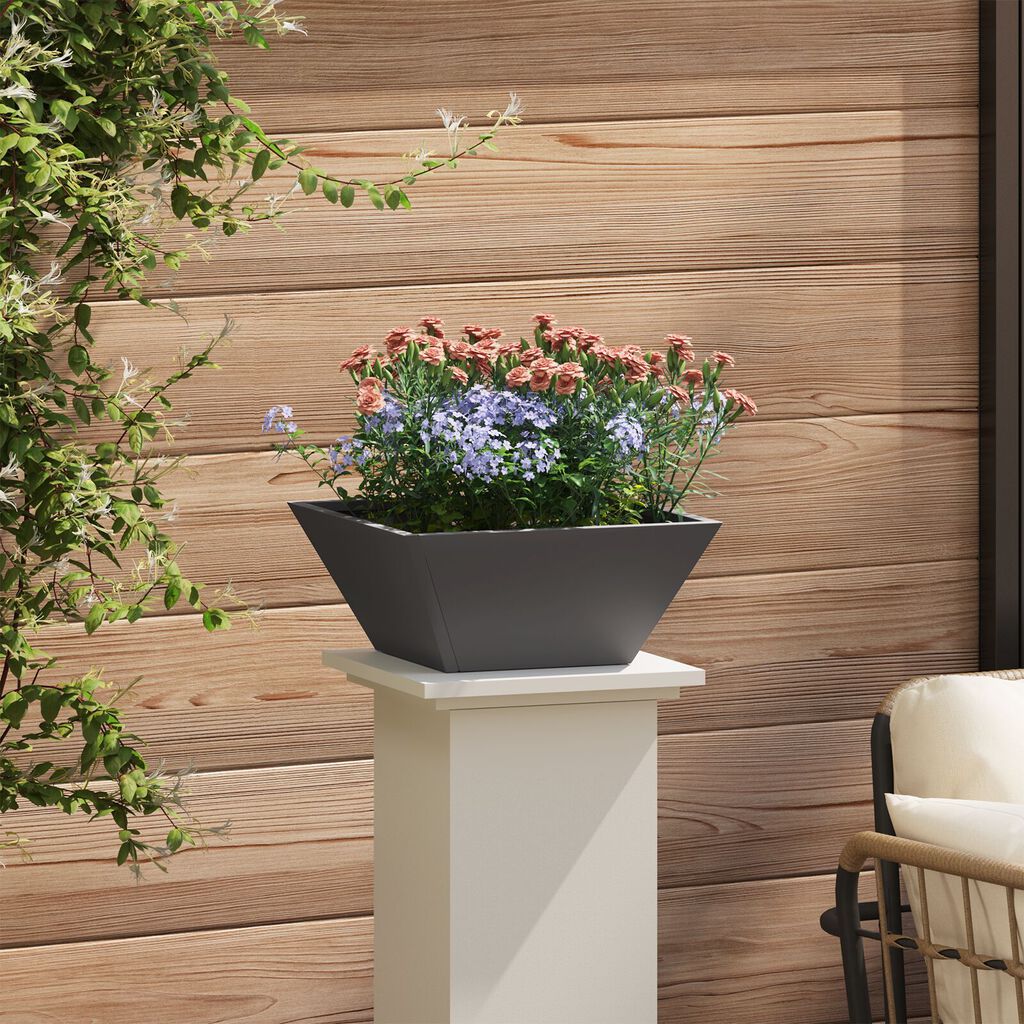 vidaXL μεταλλική γλάστρα Μαύρη Μέταλλο 35 x 35 x 15 cm Ανθεκτική