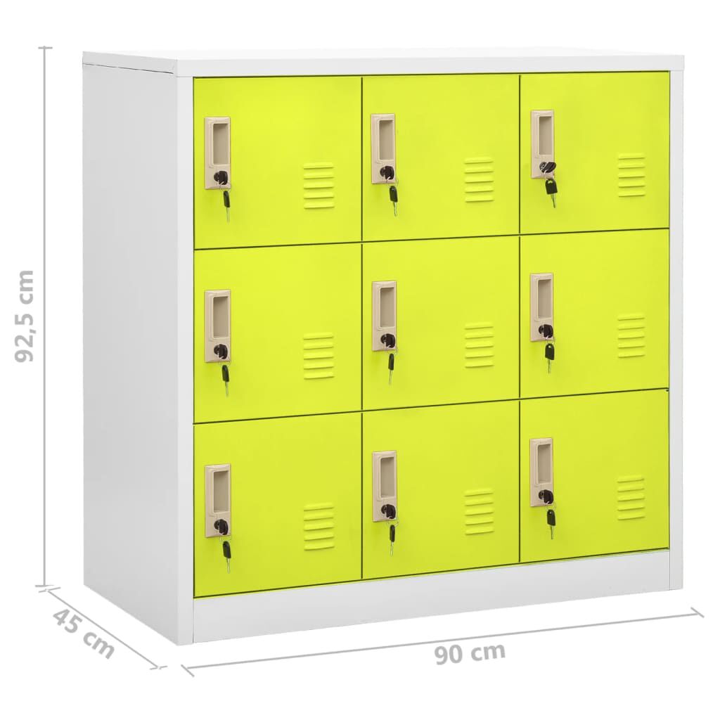 vidaXL Φοριαμοί 5 τεμ. Ανοιχτό Γκρι/Πράσινο 90x45x92,5 εκ. Ατσάλινοι