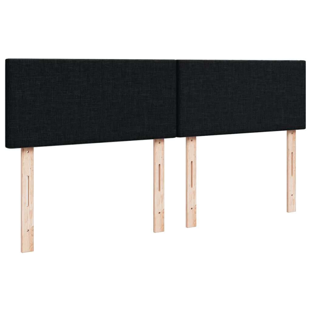 vidaXL Κρεβάτι Boxspring με Στρώμα Μαύρο 140x200 εκ. Υφασμάτινο