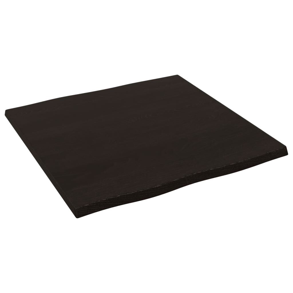vidaXL Επιφ Τραπεζιού Αν Καφέ 60x60x2εκ. Επ Μασίφ Ξύλο Δρυός Live Edge