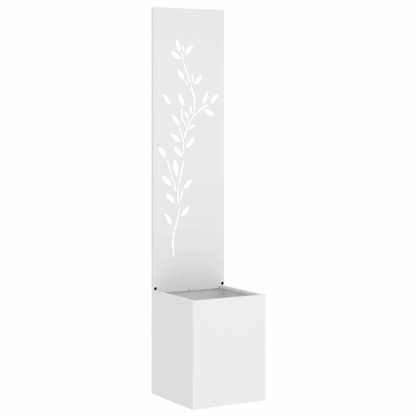 vidaXL Οθόνη Ιδιωτικότητας Κήπου Floral Λευκό 32 x 140 εκ.